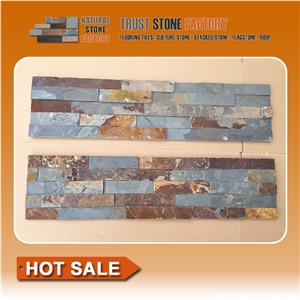 China Multicolor Slate Culture Stone,Stone Wall Cladding,Slate Ledges,Slate Culture Stone