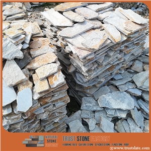 China Popular Cheap Gold Irregular Crazy Paving, Random Flagstone for Walkway, Road, Flagstone Wall Road, Garden Pavers, Natural Building Stone Decoration China Popular Cheap Gold Irregular Crazy Paving, Random Flagstone for Walkway, Road, Flagstone Wall Road, Garden Pavers, Natural Building Stone Decoration