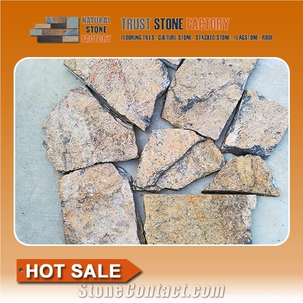 Flagstone Walkway Pavers,Brown Quartzite Flagstone Landscaping, Flagstone Patio Installation