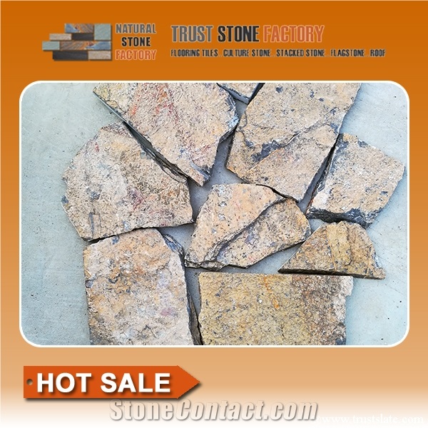 Flagstone Walkway Pavers,Brown Quartzite Flagstone Landscaping, Flagstone Patio Installation