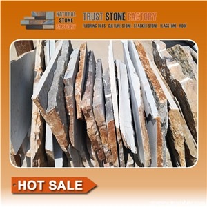 Golden Beige Quartzite Random Flagstones Paver, Golden Quartzite Irregular Flagstone Patio Stone, Random Flagstone Courtyard Paving