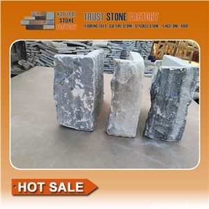 Grey Ledger Stone Corners,Quartzite Veneer Stone Corners,Stone Cladding Corner Detail,