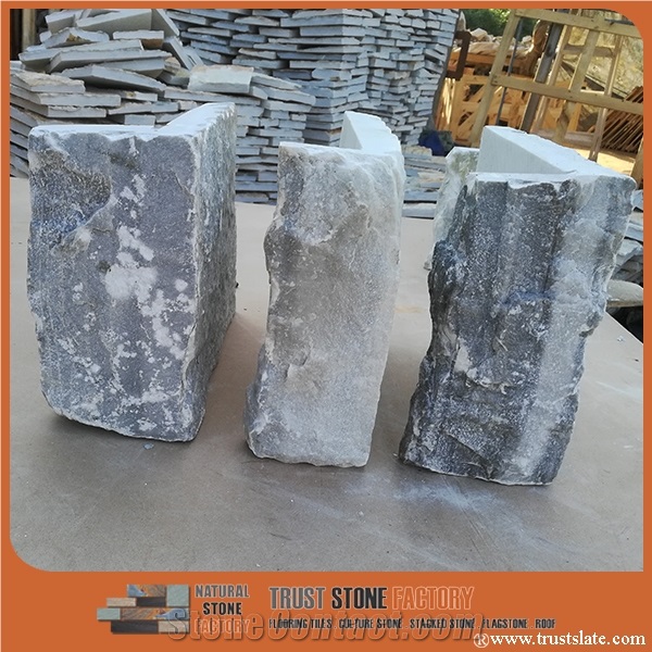 Grey Quartzite Corner Cultured Stone Panel,Wall Cladding Panel,Ledge Stone,Veneer,Stacked Stone Wall Veneer Corner