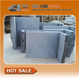Grey Slate Corner Stone, Black Wall Cladding Corner Stone, Natural Split Mushroom Stone
