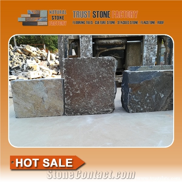 L Shape Corner Stone, Split Face, Grey Quartzite Building Stones