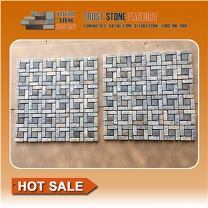 Mesh Mounted Travertine Mosaic Backsplash, Craft Mosaic Tiles, Decorative Mosaic Tiles