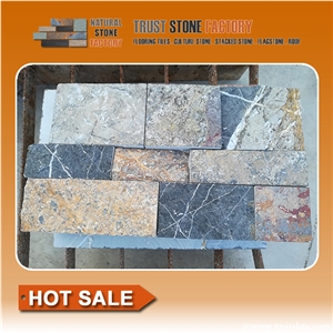 Multicolor Quartzite Wall Stone Veneer, Irregular Ledge Stone, Corner Stone, Dry Stone Wall Corner, Retaining Wall Stone, Rock
