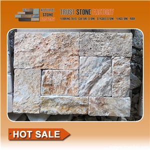 Natural Stone Mosaic Tile,Beige Quartzite Mosaic Wall Tiles