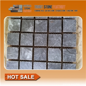 Natural Stone Mosaic Tile,Black Quartzite Mosaic