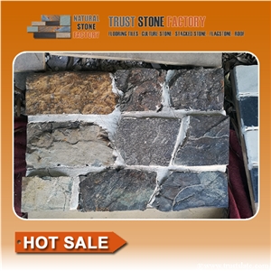 Natural Stone Mosaic Tile,Black Quartzite Split Face Mosaic,Wall Mosaic Tiles
