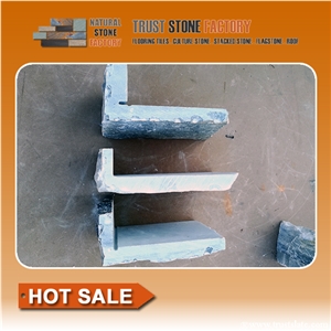 Quartzite Stone Cladding Corner Pieces,Ledger Board Around Corner,Stacked Stone Corner Fireplace,
