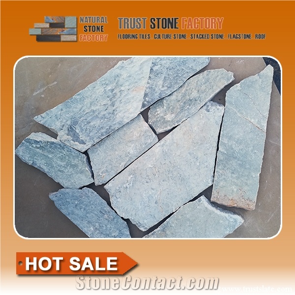 White Quartzite Flagstone Wall,Natural Flagstone Tile,Flagstone Walkway Pavers