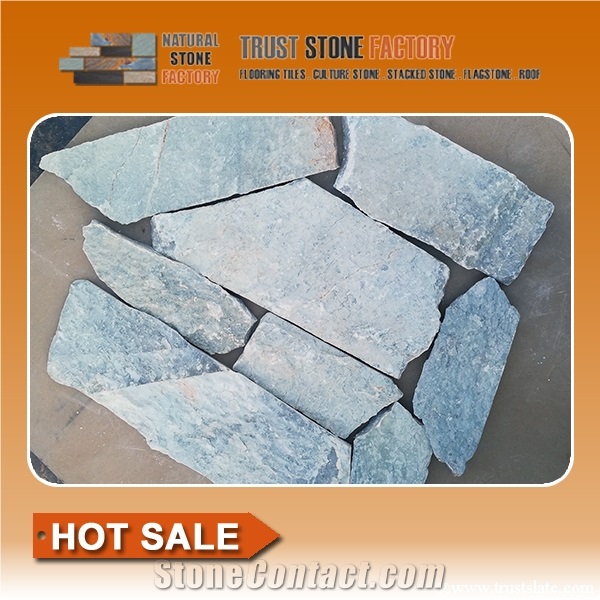 White Quartzite Flagstone Wall,Natural Flagstone Tile,Flagstone Walkway Pavers