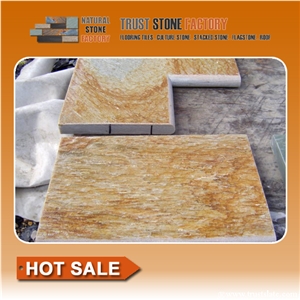 Yellow Quartzite Inground Pool Coping,Pool Coping Tiles,Natural Stone Pool Coping