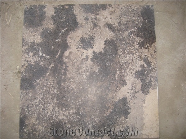 Rusty Manchu Caviar Limestone Tiles, China Brown Limestone Slab Polished
