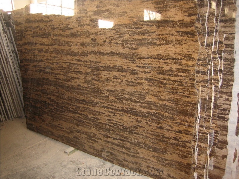 Rusty Manchu Caviar Limestone Tiles, China Brown Limestone Slab Polished