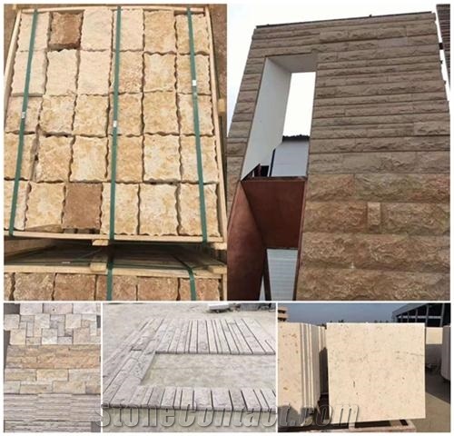 Yellow Travertine Wall Cladding,Wall Tiles,Building Stone