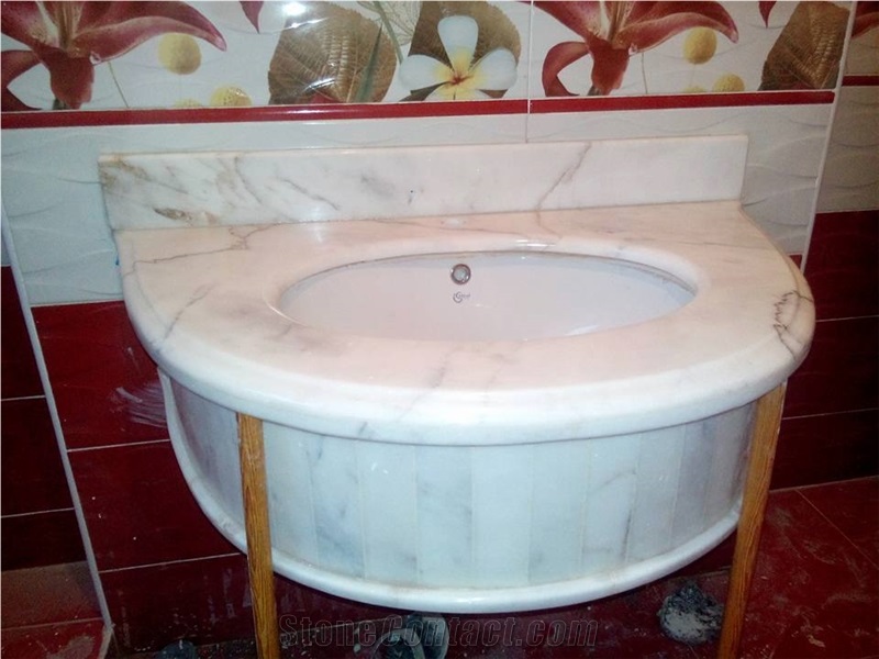 Ammar 001, White Marble Bath Tops