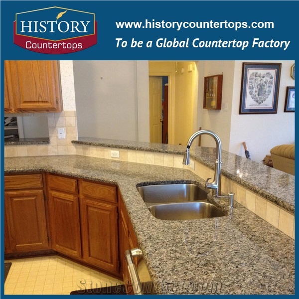 2017 Canada Granite Caledonia Kaledonia Brown Best Option for Countertops with Eased Polished, Polishing Kitchen Worktops, Cut-To-Size