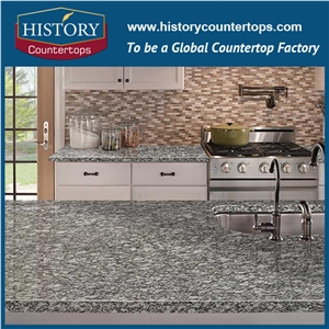 2017 Chinese Own Factory High Quality Low Price Granite Spray White Polished Kitchen Countertops, Polishing Kitchen Tops, Solid Surface Custom Worktops Decoration for Sale