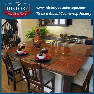 2017 India Best Option for Countertops Multicolor Red, Polished Kitchen Worktops, Island Top, Desk Tops, Cut-To-Size for Sale