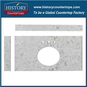 2017 Low Price High Quality Best Option for Bathroom Countertops, Magnolia Quartz Polioshed Custom Vanity Tops for Sale