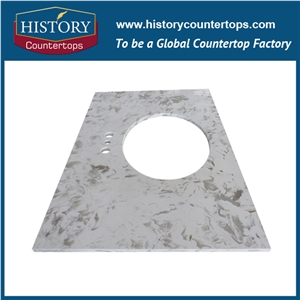 2017 Low Price High Quality Best Option for Bathroom Countertops, Magnolia Quartz Polioshed Custom Vanity Tops for Sale