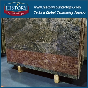 Azul Bahia Luxury Granite Stone Floor Tiles & Wall Cladding, Kitchen Countertops & Bathroom Vanity Top, Interior or Exterior Construction Material for Residences Projects