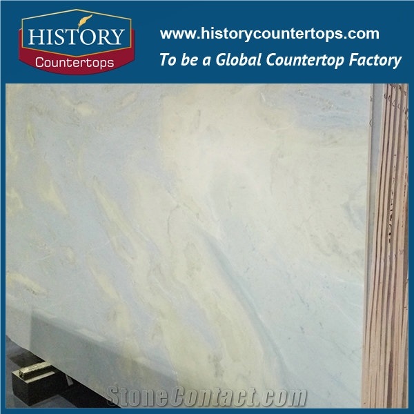 Azure Blue Quartzite Slabs Floor Tiles Honed & Wall Covering Interior or Exterior Material, Luxury Stone Kitchen Countertop & Bathroom Vanity Top Polished Surface for Residences Projects