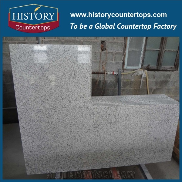 Cheap China Granite G655 Countertops with Customized Edges, Tong White Kitchen Solid Surface Island Bench Top Polishing for Multi-Family and Apartment Projects