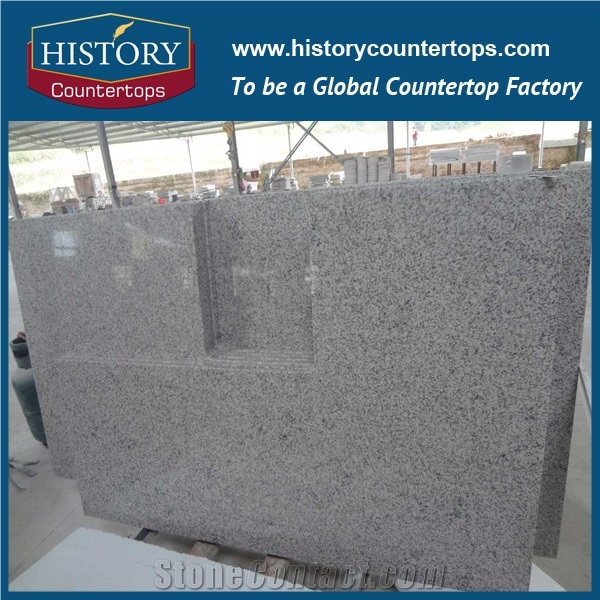 Cheap China Granite G655 Countertops with Customized Edges, Tong White Kitchen Solid Surface Island Bench Top Polishing for Multi-Family and Apartment Projects