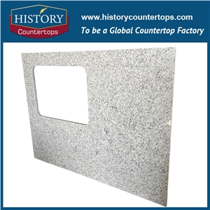 Cheap China Granite G655 Countertops with Customized Edges, Tong White Kitchen Solid Surface Island Bench Top Polishing for Multi-Family and Apartment Projects
