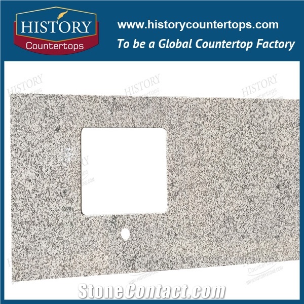Cheap China Granite G655 Countertops with Customized Edges, Tong White Kitchen Solid Surface Island Bench Top Polishing for Multi-Family and Apartment Projects
