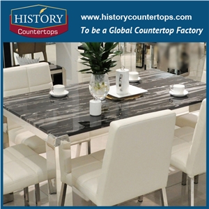 China Black Marble Material for Tabletops Nero Portoro Silver Dragon, Silver Portoro, Polished Kitchen Tabletops, Desk Tops for Multi-Family & Apartment Project