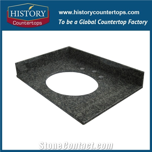 China New Style Best Quality Cheapest Price Granite Rock Green Countertops, Polished Bathroom Vanity Tops for Sale