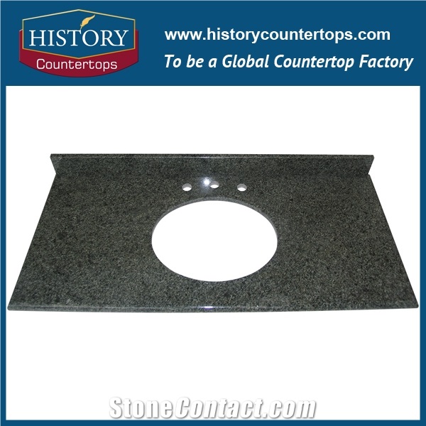 China New Style Best Quality Cheapest Price Granite Rock Green Countertops, Polished Bathroom Vanity Tops for Sale