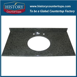 China New Style Best Quality Cheapest Price Granite Rock Green Countertops, Polished Bathroom Vanity Tops for Sale