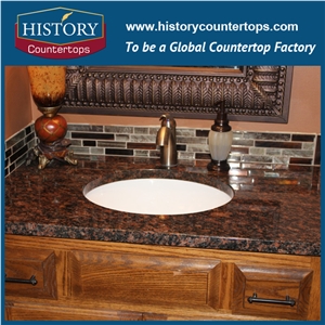 Granite Tan Brown Bath Tops Prefab Vanity Top