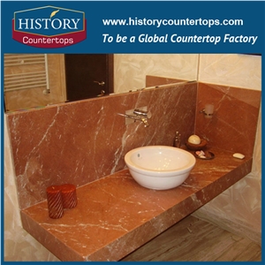 High Polished and Best Quality Natural Marble,Durable Building Material, Solid Surface Stone for Bathroom Countertop,Custom Vanity Top for Sales