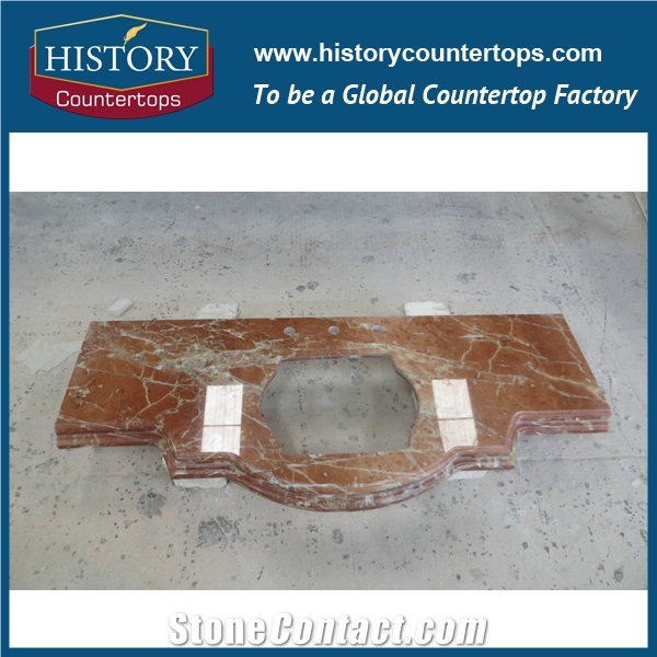 High Polished and Best Quality Natural Marble,Durable Building Material, Solid Surface Stone for Bathroom Countertop,Custom Vanity Top for Sales