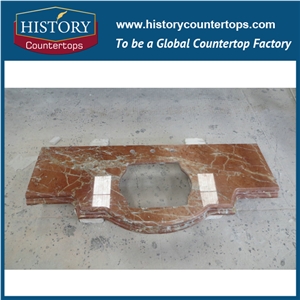 High Polished and Best Quality Natural Marble,Durable Building Material, Solid Surface Stone for Bathroom Countertop,Custom Vanity Top for Sales