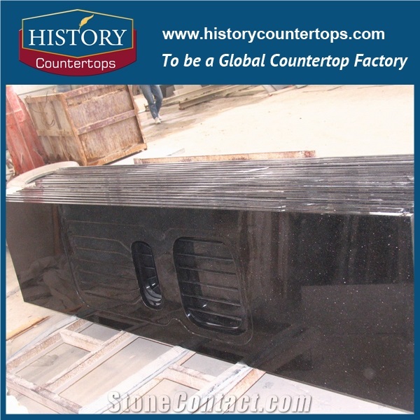 India Black Galaxy,Gold Star Galaxy,Hei Jin Sha Granite Countertops for Polishing Kitchen Worktops, Bench Tops, Island Tops, Bar Tops for Sale