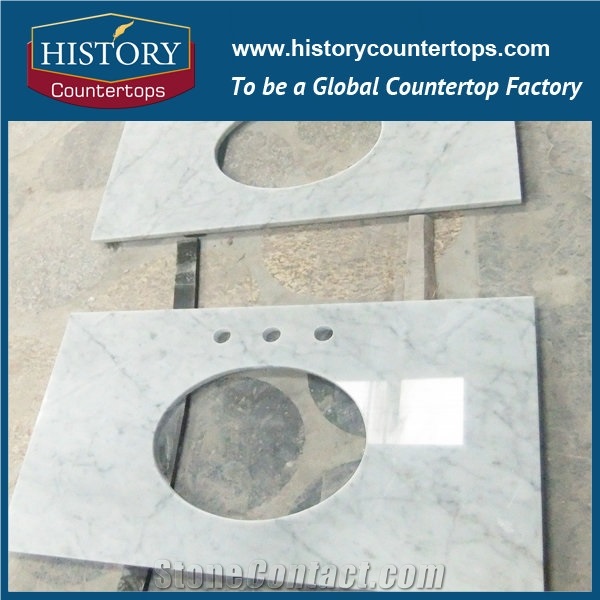 Italy Stone White Bianco Carrara White Marble Surface Polished Bath Top,White Marble Bathroom Vanity Top/Hotel Project Decoration