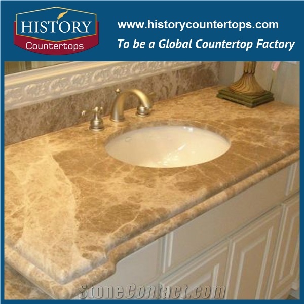 Marble Light Emperador Beige Bathroom Worktops