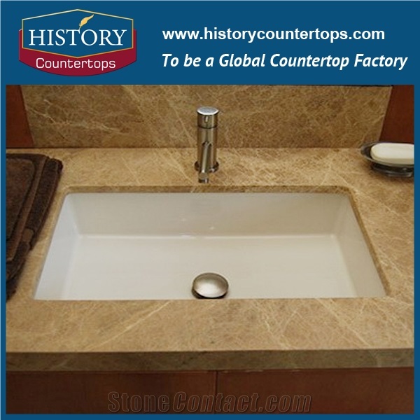 Marble Light Emperador Beige Bathroom Worktops