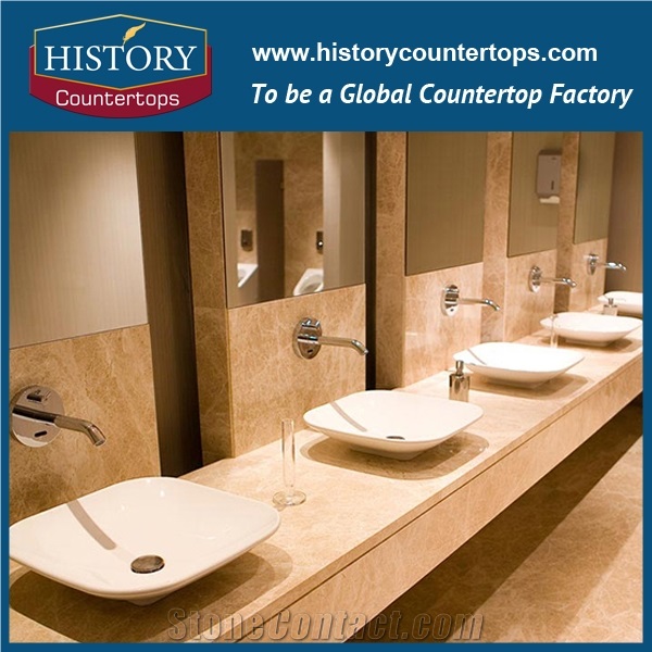 Marble Light Emperador Beige Bathroom Worktops