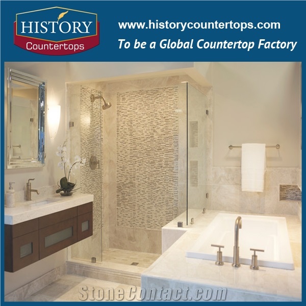 Omen Beige Marble Custom Vanity Tops for Sales