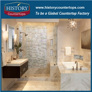 Omen Beige Marble Custom Vanity Tops for Sales