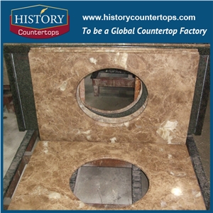 Polished High Quality Crystal Brown Marble,Low Price with Popular Color Natural Stone for Bathroom Countertop,Custom Vanity Tops for Sale