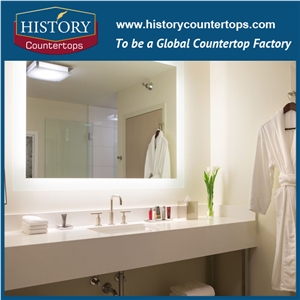 Pure White Quartz Countertops Bath Top for Sale